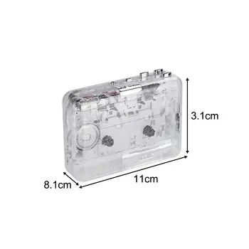 Läbipaistev Kassett Mängija Kergekaaluline 11x8.1x3.1cm Kasseti MP3 Converter on Kompaktne Kaasaskantav Recorder Lindi Mängija