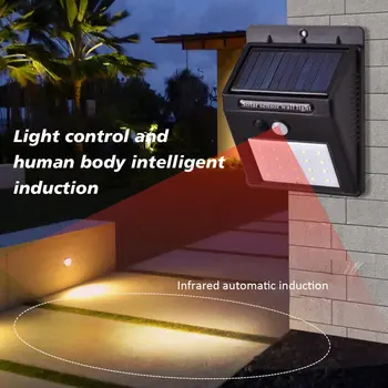 Kuum 20 LED-Päikeseenergia-Valgus PIR Liikumisandur Seina Lamp Väljas Päikese Energia, Lamp on Veekindel Päikesevalguse Tänaval Valgus Aed Decor