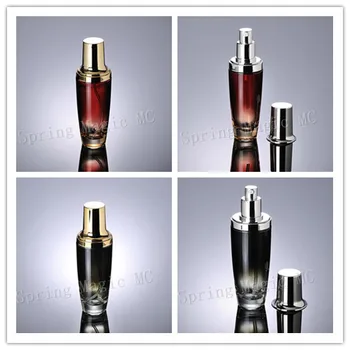 500 Tükki/Palju Hulgi-100ml Must/Punane Klaas Pudelid Kuld/Hõbe Emulsioon Pump,Kosmeetika Pudelid,Kosmeetika Pakendid