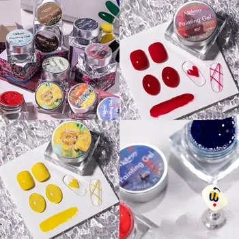 12 Värvi Macaron Nail Art Maali geellakki Jaapani Stiilis Jar Pigment Leotada Lakk Küünte Vooder UV-DIY Maniküüri-Tarvikud