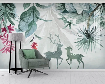 beibehang Kohandatud seina paber Põhjamaade taimed, lilled kaasaegne minimalistlik taust dekoratiivse värvimine fashion tapeet