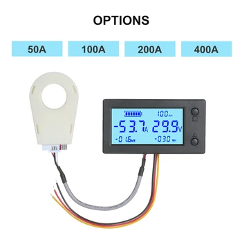 Digitaalne Voltmeeter Ammeter Näidik Aku mahtuvus elektrienergia Jälgida, 5-in-1 Pinge Võimendi Võimsus Vatt-tunniarvesti LCD Coulometer