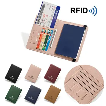 Kuum Multi-function RFID PU Nahk Passi Omanik Kott Kaasaskantav Ultra-õhuke Dokumendi reisipakettide Kate nii ID Kaardi Omanikele