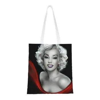 Armas Prindi Seksikas Marilyns Monroe Tassima Kandekotid Ringlussevõtu Lõuend Õla Shopper Abstraktse Pop Art Käekott