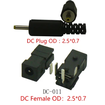 10pieces DC0-11 DC laadimispistik 2.5x0.7mm Power Jack DC laadija Pesa DIP PCB Paigaldus Pistik