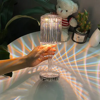 Öö Decor Light LED Teemant Kristall Projektsioon Öö Valguses USB Laetav Touch Control Värvi Dekoratsioon Tabel Lamp