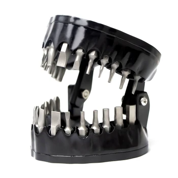 Kompaktne Hambaproteeside Drill Bit Holder Hammaste Mudel Disain Sisseehitatud Magnet Hoida kuni 28 Bitti Kruvikeeraja Natuke Korraldamine Omaniku Q84D
