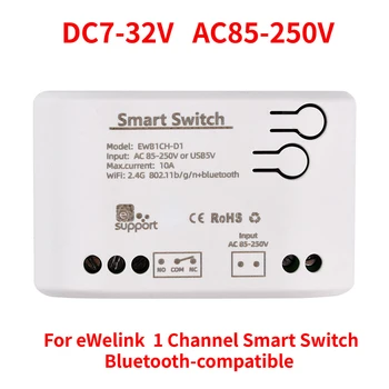 Eest EweLink 7-32V AC85-250V 1 Kanal Bluetooth-ühilduva WIFI Traadita Smart Home Lüliti Häält, puldiga 5V 1CH