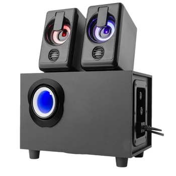 Arvuti Kõlar Stereo Multimeedia Speaker System Subwoofer koos Rgb 3,5 mm Heli Sisend Sobib Arvuti Sülearvuti