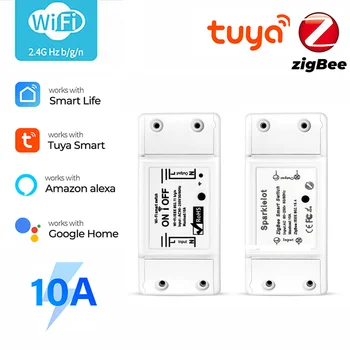 10A Tuya Zigbee Wifi Smart Switch Tuya Smart Elu APP Kaugjuhtimispult Smart-Kommutaatorid Kaitselüliti Moodulid Töötab Alexa Google Kodu