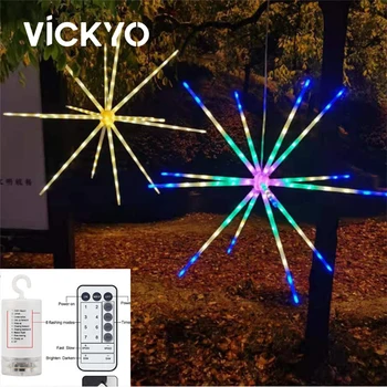 VICKYO LED 8 Režiim Ajastuse Särav Ilutulestik Solar LED Light String Indoor Outdoor Veekindel Holiday Garden Õue Kaunistamiseks Tuled