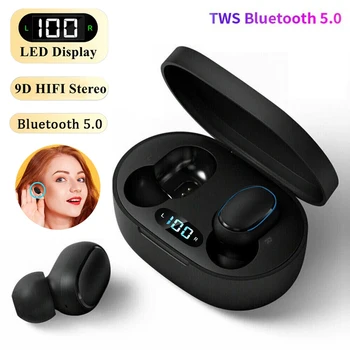 E7S TWS 5.0 Bluetooth Peakomplekt Sport Väljas Mini Wireless Headset 9D HiFi Stereo Touch Control Peakomplekti Laadimine Ladu