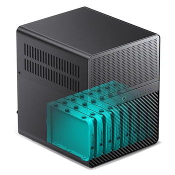 JONSBO N3 Mini NAS Juhul ITX 8+1 Disk Mini Alumiiniumist neetidega Juhul Toetada 130 mm CPU Cooler Kaks 100×25mm fännid on standard