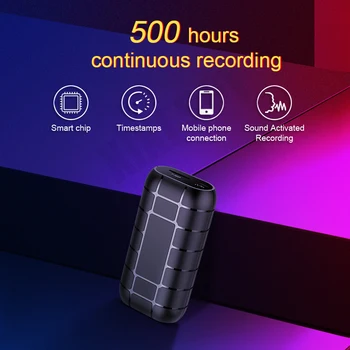 Mini hääl aktiveeritud diktofon 500hours digitaalne salvestus seadme professionaalne heli dictaphone audio micro rekord kaasaskantav väike