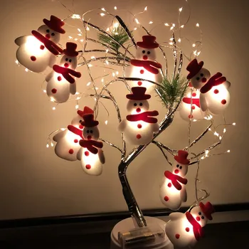 Jõulud Jõuluvana String Tuled Teenetemärgi Home 2020 Christmas Ornament Xmas Kingitus uusaasta LED Vanik String Tuled