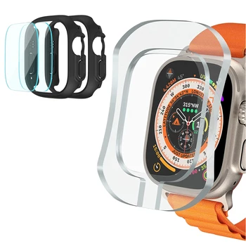5tk apple vaadata ultra 49mm juhul + Karastatud Klaas Ekraani Kaitsekile + vastavusse Viimine Vahend iwatch ultra glass film Bumper case