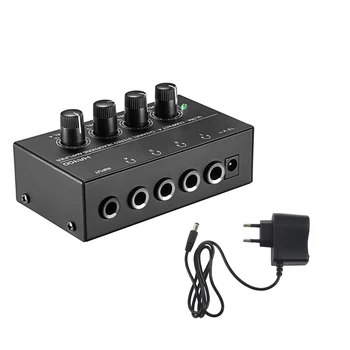 Mini Kõrvaklappide Võimendi HA400 Ultra-Kompaktne Stereo Audio Võimendi 4 Kanalit Koos Power Adapter, Kõrvaklapid Amp Muusika