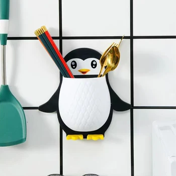 1TK Uus Pingviin Riiul Meik Vahend Korraldaja Viimistlus Kasti Wc Hambahari Headbed Mobiiltelefoni Seina Riputamise Ladustamise Omanik