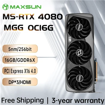 [Esmaesitlus]MAXSUN Graafika Kaardi RTX 4080 MGG OC 16GB GDDR6X NVIDIA GPU Arvuti PC 256bit RGB Mängude videokaardid