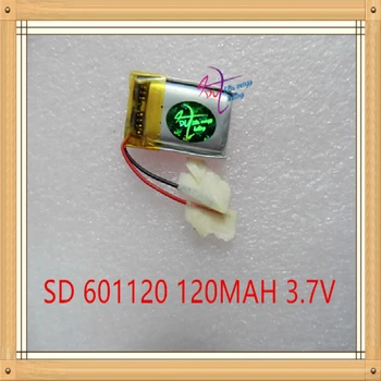 Liiter energia aku 3.7 V liitium-polümeer 601120 120MAH väike mänguasi steelmate Bluetooth-kõlarid hiir