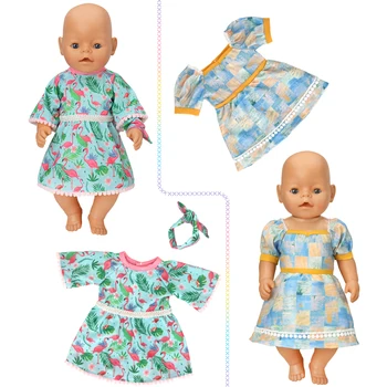 Riided nukk sobib 43-45cm New born nukk Ameerika mannekeeni Mood trükitud kleidid, ujumistrikood, stiilis seelikud