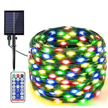 Remote PVC Päikese Trossi String Tuled Väljas 20/50/100M Jõulud Päikese Trossi Haldjas Kerge Vanik Aed Terrass Puu Decor