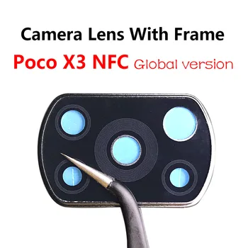 15TK Poco X3 Tagumine Tagasi Kaamera Klaasist Objektiiv Raami Xiaomi POCO X3 NFC Global Version / Poco X3 / Poco M3 mobiiltelefoni Remont