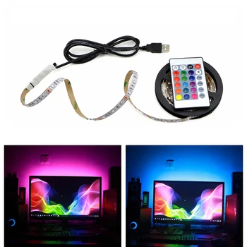 RGB LED Riba USB Kaugjuhtimispult 1M 2M 3M 4M 5M Veekindel Kapp Köögis, Toas TV Taustvalgus Öösel Valgustus Decor Lamp