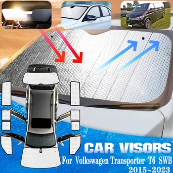 Auto päikesesirm Volkswagen VW Transporter Multivan Caravelle T6 SWB 2015~2023 Anti-UV Auto Akna Tumenevad Visiirid Tarvikud