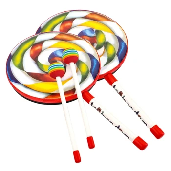 Orff Vahendite Orff Löökpillid Vahend Lollipop Trummid Lollipop Käsi Trummid Käsi Drum Koolieelne Haridus Mänguasjad