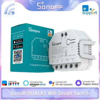 SONOFF DUALR3 Wifi Smart Switch 2-Tee Kontroll Dual Relee Moodul Võimsuse Mõõtmine, Nutikas Kodu Ewelink Alice Alexa Google Kodu