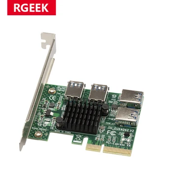 RGEEK PCIE 1 kuni 4 Extender PCI-E PCI-E Adapter 1 Pööra 4 PCI-Express Pesa 4x kuni 16x USB 3.0 Ärkaja Kordaja Kaardi Converter
