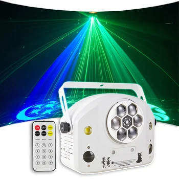 DJ Disco Poole Dual Punane Roheline Mustrid Laser Valgus Projektor LED-Mesilaste Silma Palli RGBW Strobe Xmas Puhkus Pulm Etapi Mõju