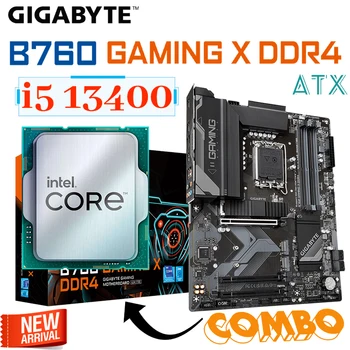 Gigabyte B760 MÄNGUDE X DDR4 LGA 1700 Emaplaadi + Intel Core i5 13400 CPU Set Combo D4 128GB PCIe 4.0 M. 2 ATX Mainboard Uus