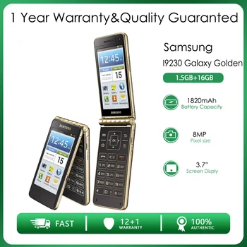 Algne Lukustamata Samsung I9230 Galaxy Kuldne 3G Dual-core 1.5 GB RAM, 16 GB ROM 1 SIM-8MP 3.7