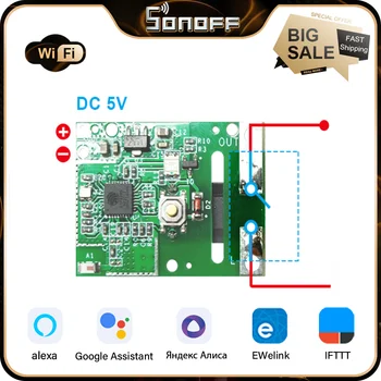 SONOFF RE5V1C Relee Moodul 5V WiFi Smart DIY Lüliti Kuiv Väljund Inching/Selflock Tööpäeva Režiimid APP/Voice/LAN Automaatika