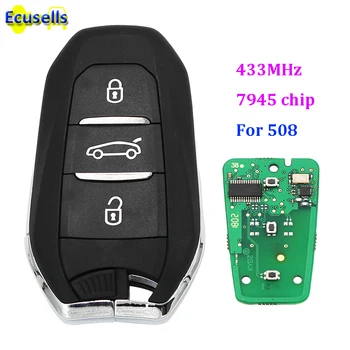 DS stiilis smart remote võti fob võtmeta avamis-ja käivutussüsteem 3 nööpi 433MHz ID46 PCF7945 7945 kiip Peugeot 508 avarii võti HU83